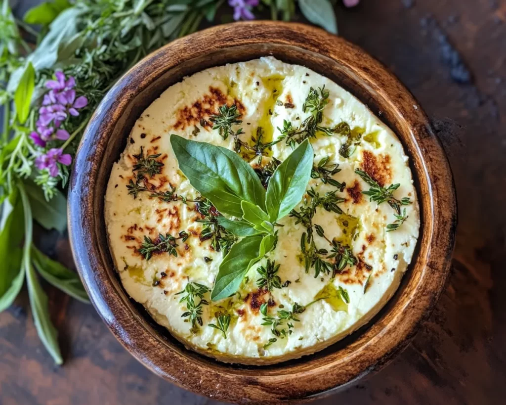 Spring Dinner Party Baked Feta with Herbs