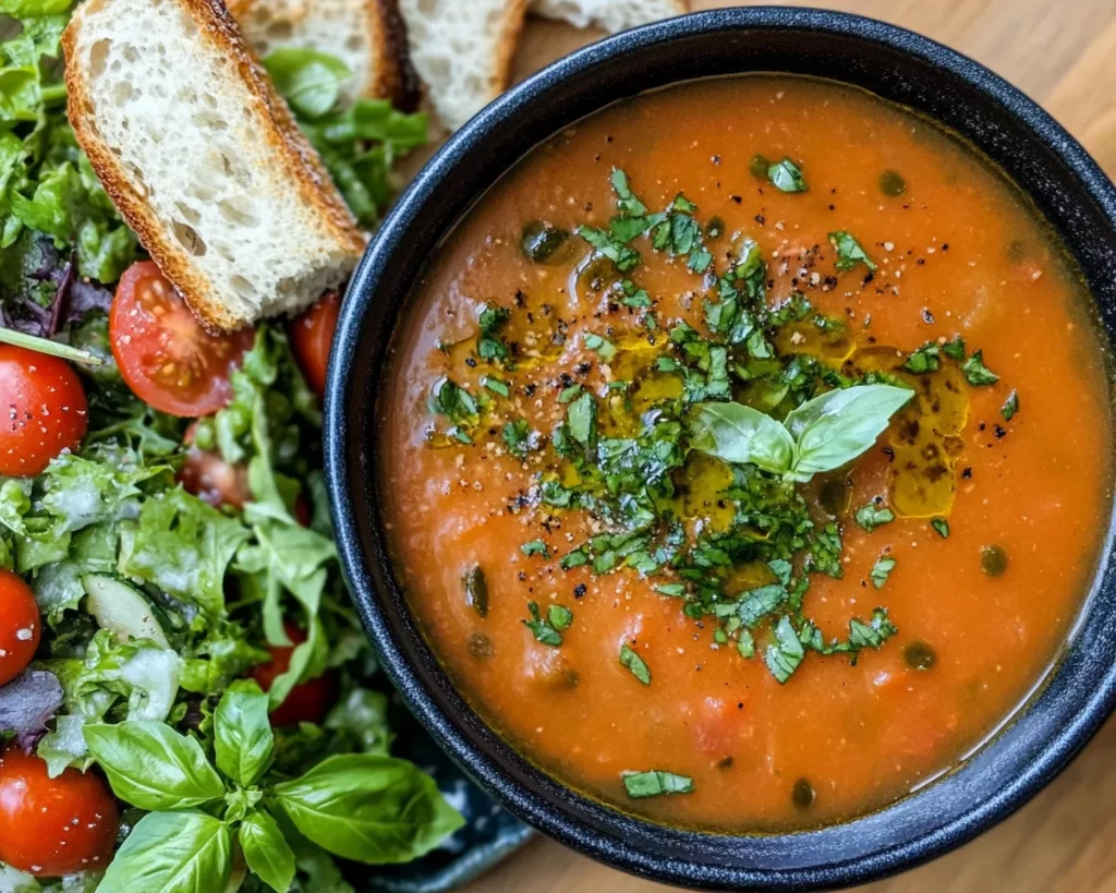 Spring Soup: Tomato Basil Soup + Salad Combo