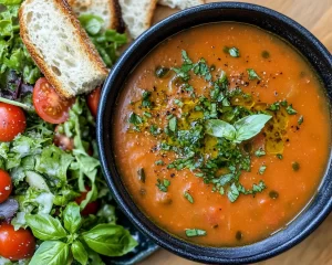 Spring Soup: Tomato Basil Soup + Salad Combo