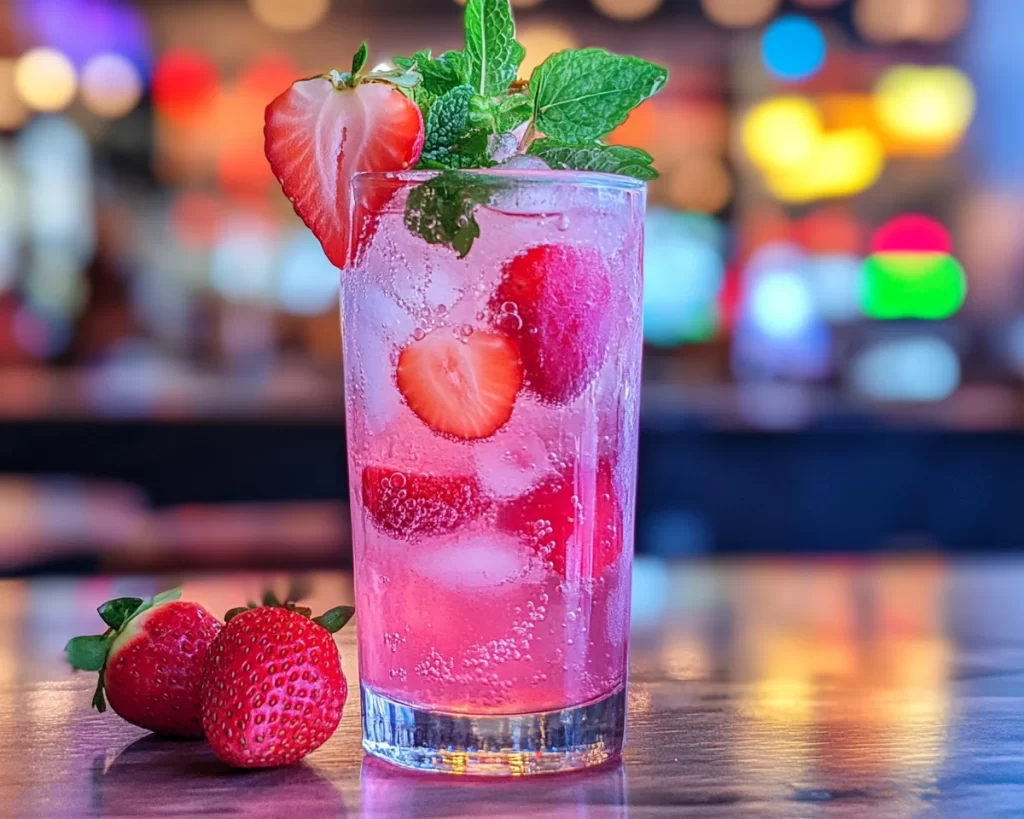 Spring Drinks: Pink Strawberry Soda Mocktail