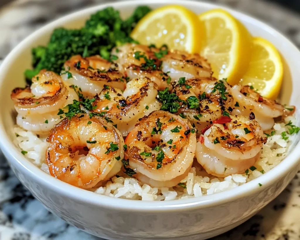 Spring Recipes: Lemon Garlic Shrimp Bowl
