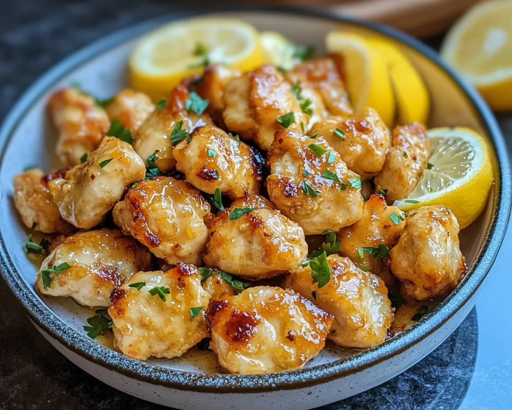 Quick Lemon Garlic Chicken Bites in 25 Minutes!