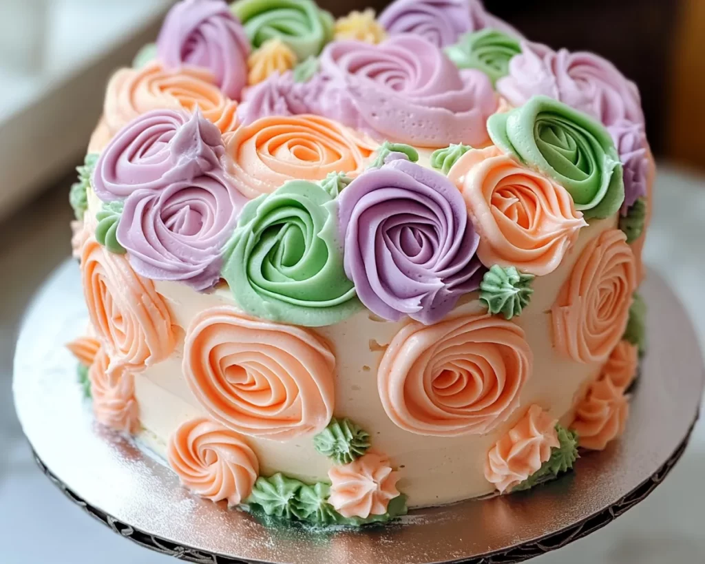 Spring Cake Designs: Pastel Spring Buttercream Swirls