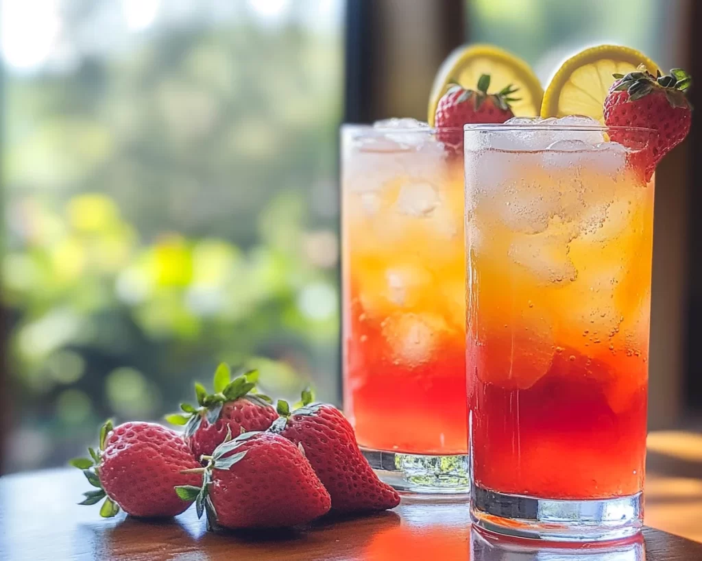 Soda Drinks Recipes: Lemon Strawberry Fizz