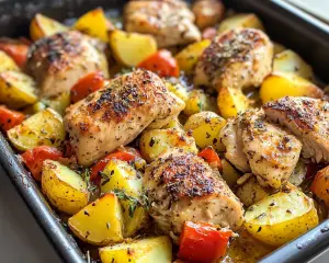 Mediterranean Chicken and Potato Bake