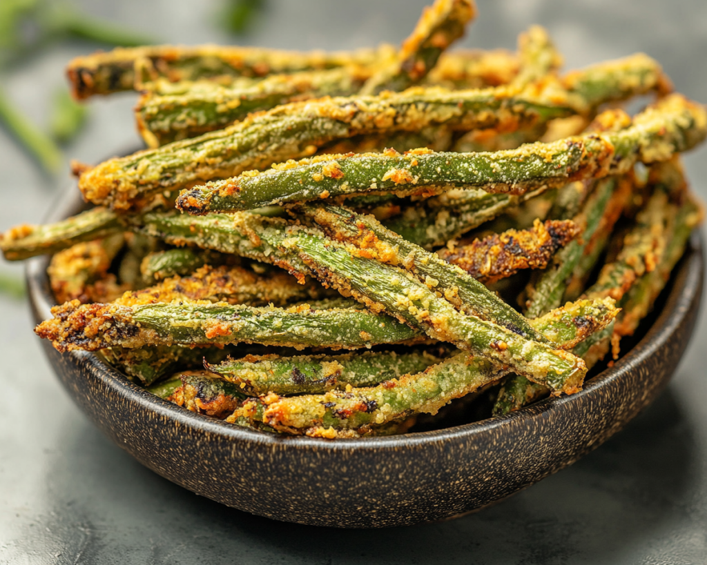 Crispy Baked Green Bean Fries (Healthy Snack Recipe)