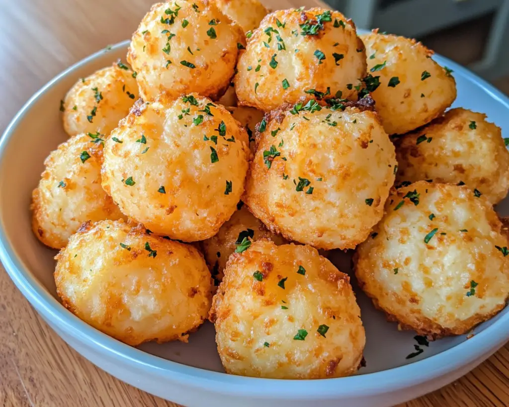 Crispy Mashed Potato Cheese Puffs (Baked or Fried)