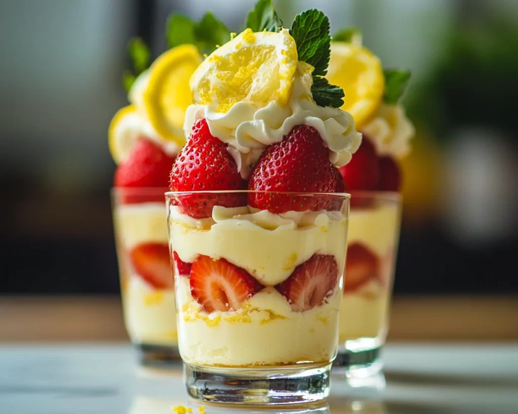 Spring Desserts: Lemon Strawberry Trifle Cups