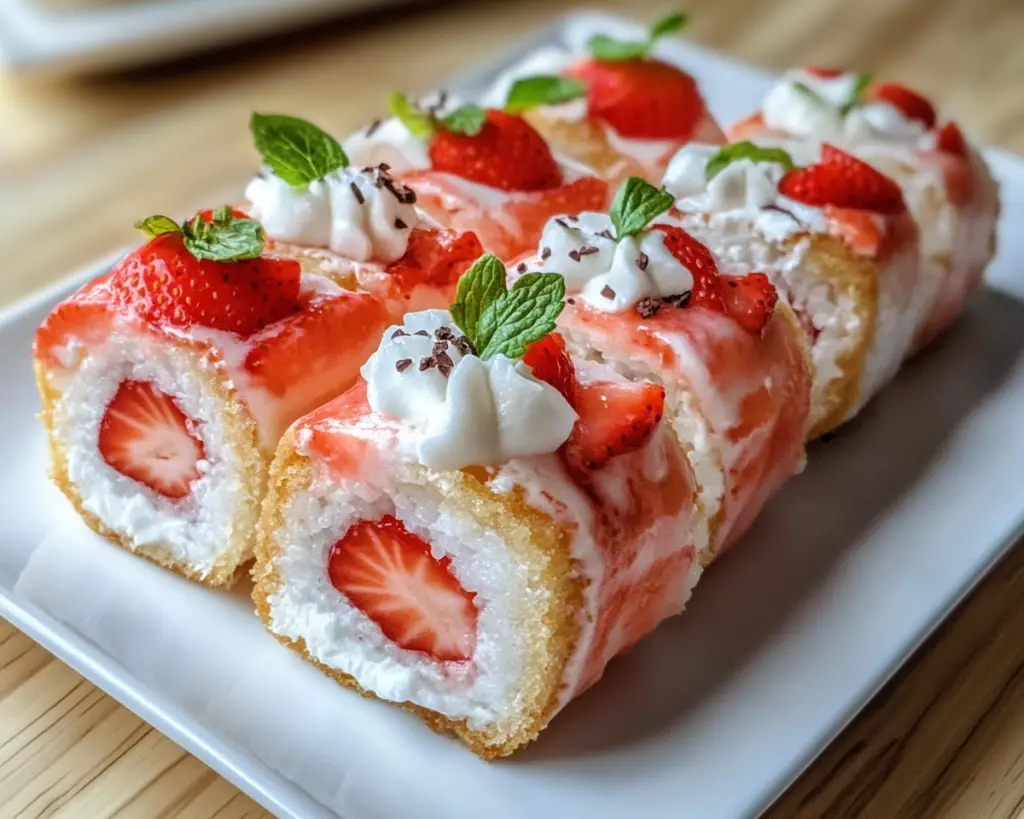 Delicious Strawberry Shortcake Sushi Rolls A Fun and Creative Dessert Recipe Idea