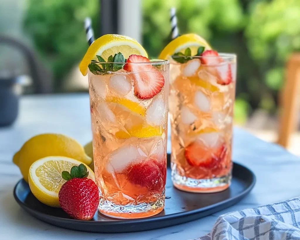 Spring Drinks: Strawberry Lemon Mocktail (Sparkling)