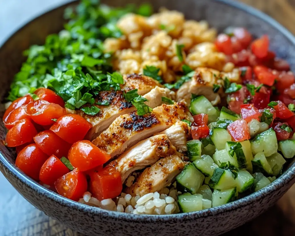Mediterranean Chicken Rice Bowl