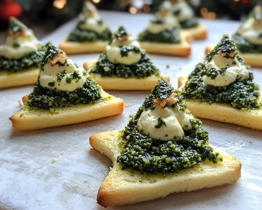 Cheesy Pesto Christmas Trees – Easy Christmas Appetizer Idea