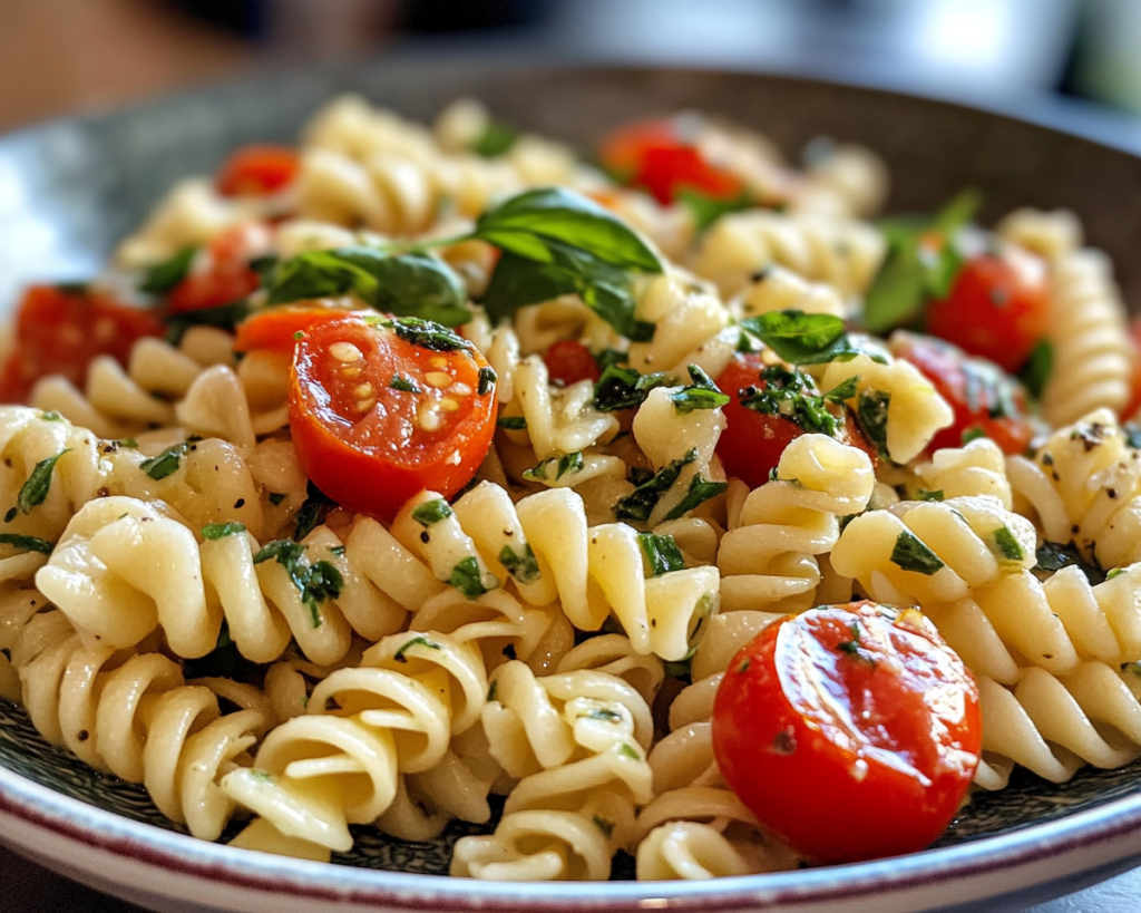 Pasta Salad with Cherry Tomatoes and Basil
