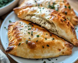 Easy Chicken Alfredo Air Fryer Calzones Recipe