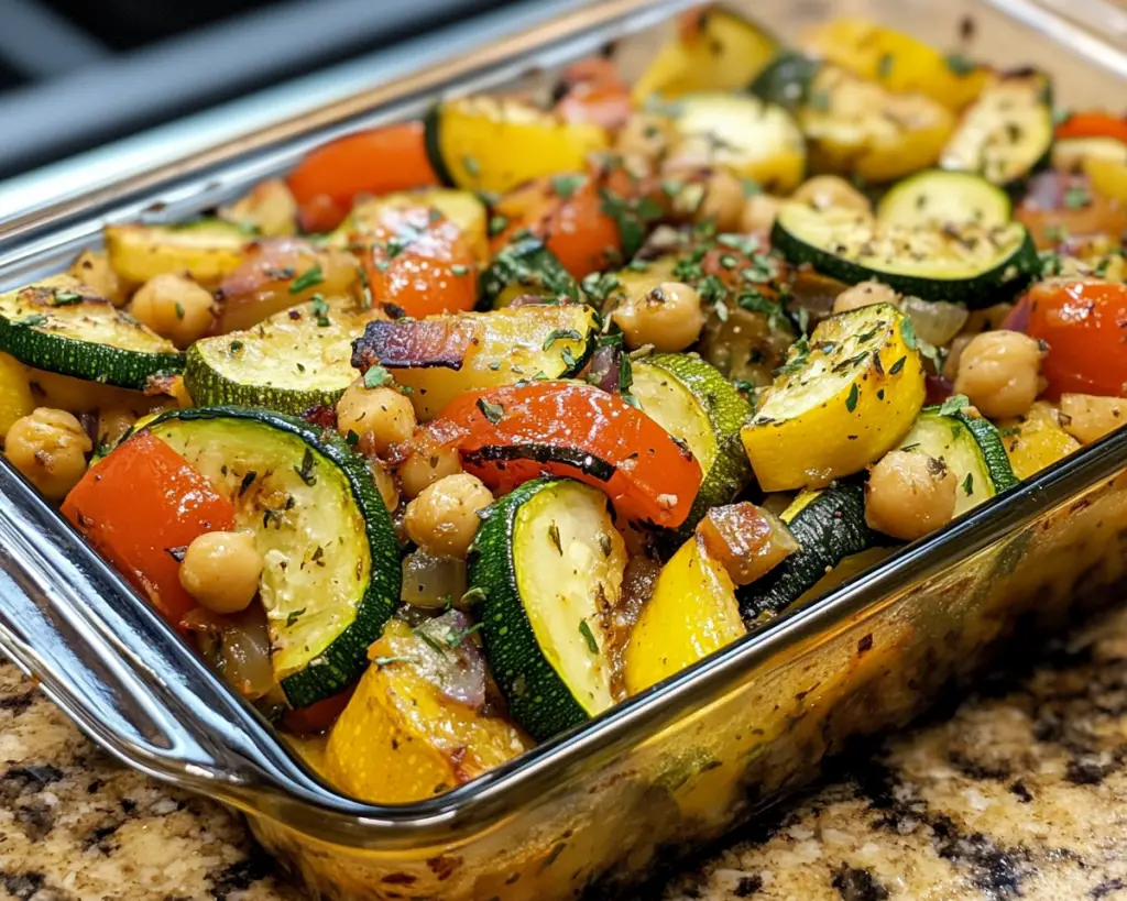 Mediterranean Zucchini Chickpea Bake