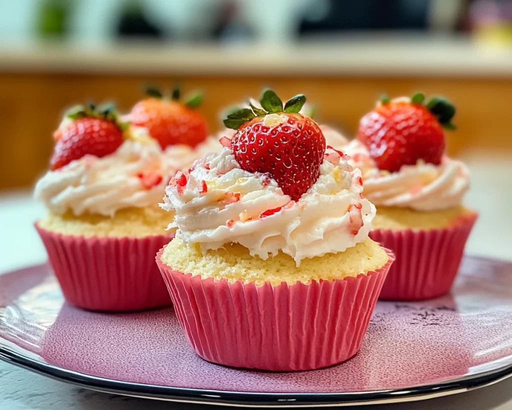 Strawberry Recipes Easy: Strawberry Lemon Cake Cups