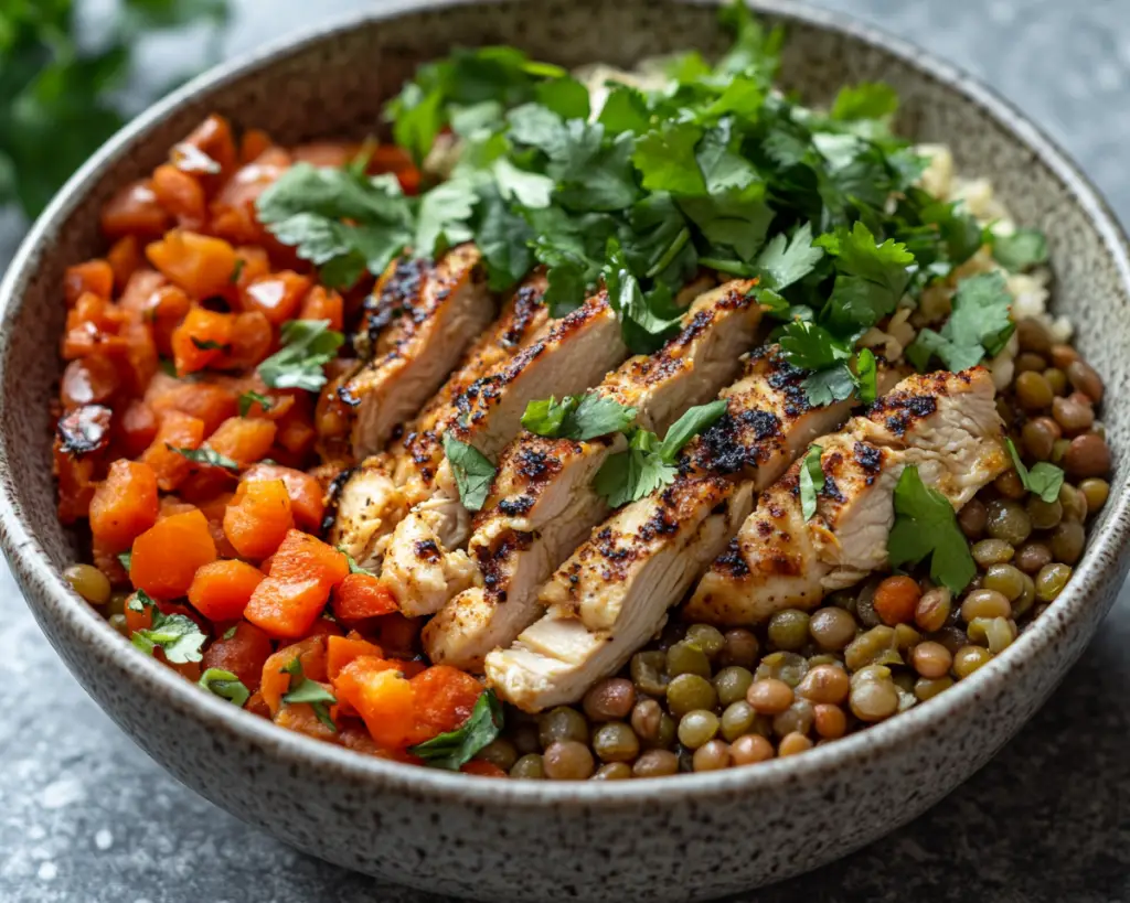 Healthy Chicken and Lentil Bowl