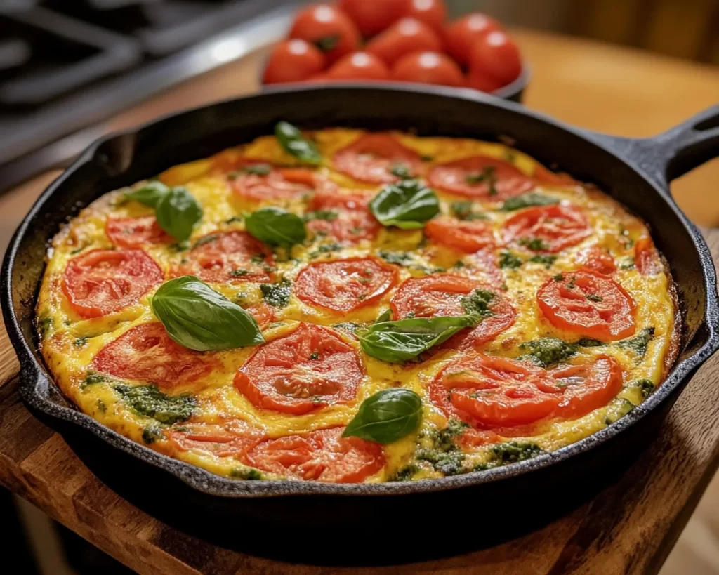 Frittata Recipe with Tomatoes + Basil (Fresh Flavor)