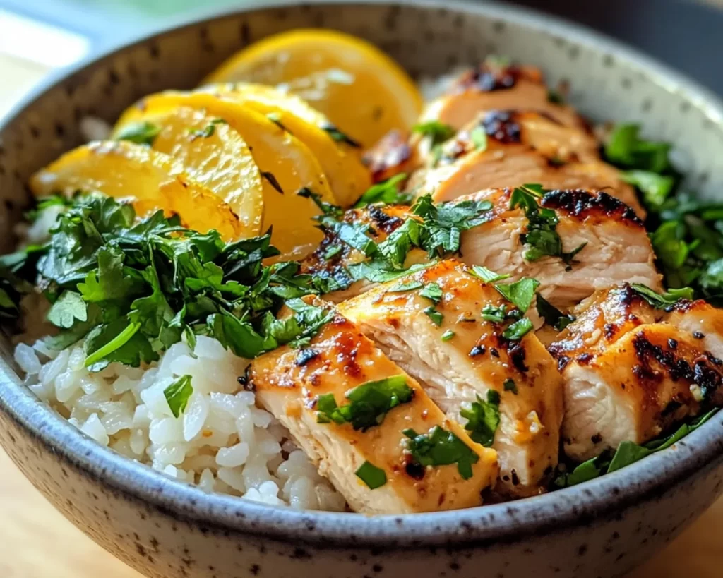 Summer Dinner: Lemon Chicken Rice Bowl