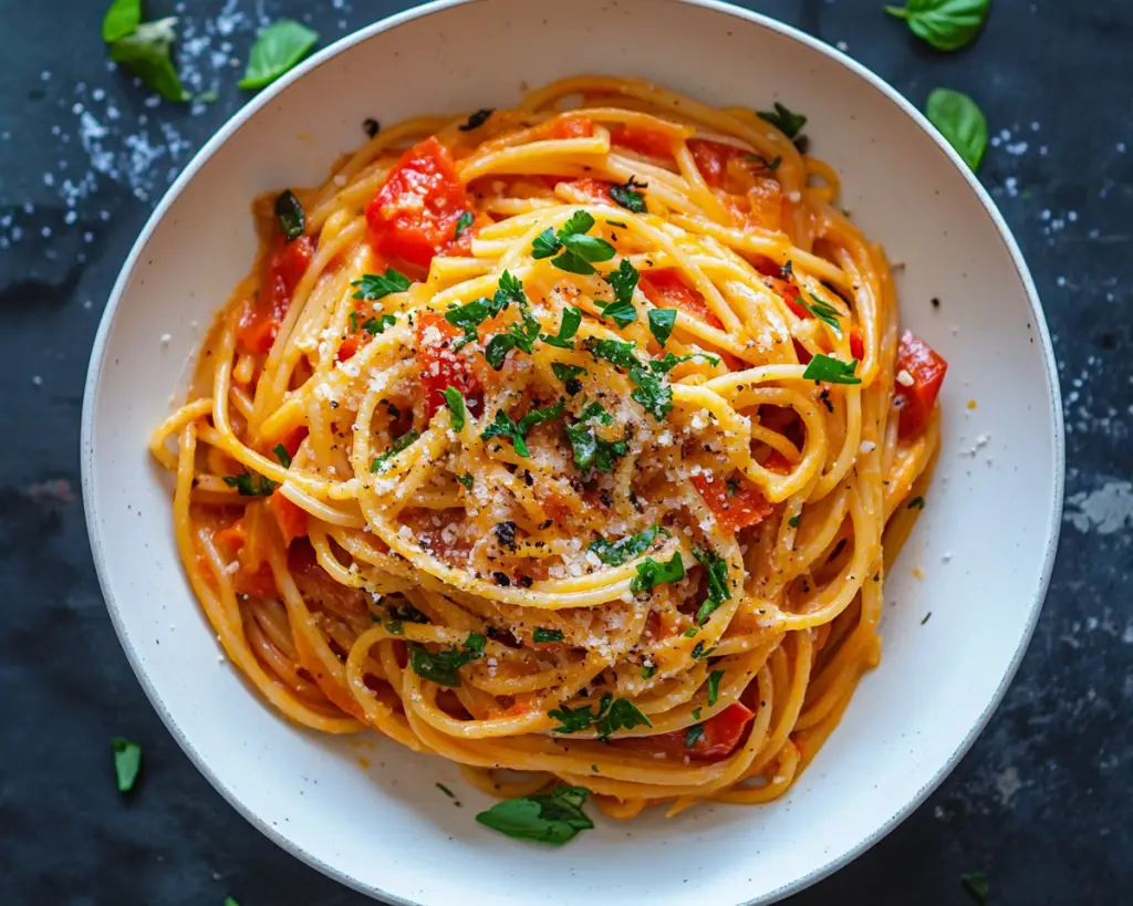 Mediterranean Roasted Pepper Pasta