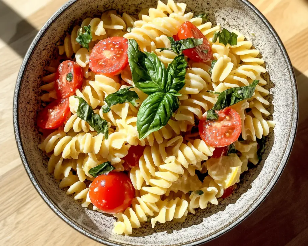 Fresh Basil Lemon Pasta Salad (Easy Summer Side Dish)