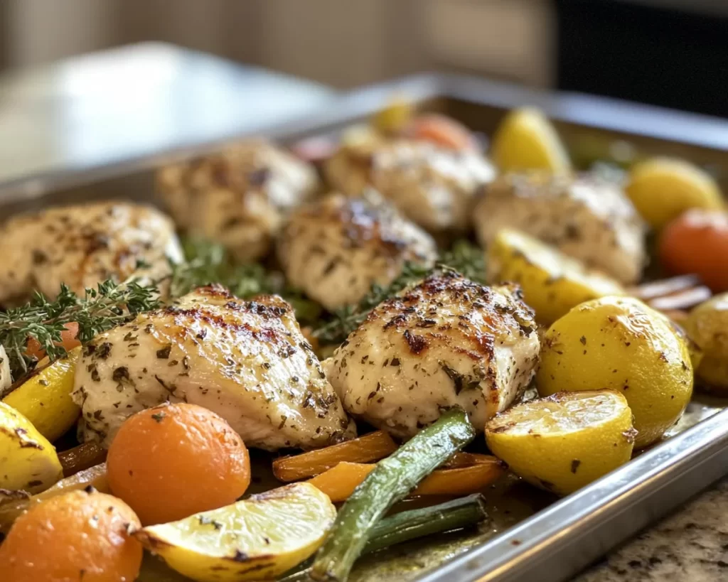 Spring Dinner Party: Sheet Pan Chicken + Veggies (Easy Hosting)
