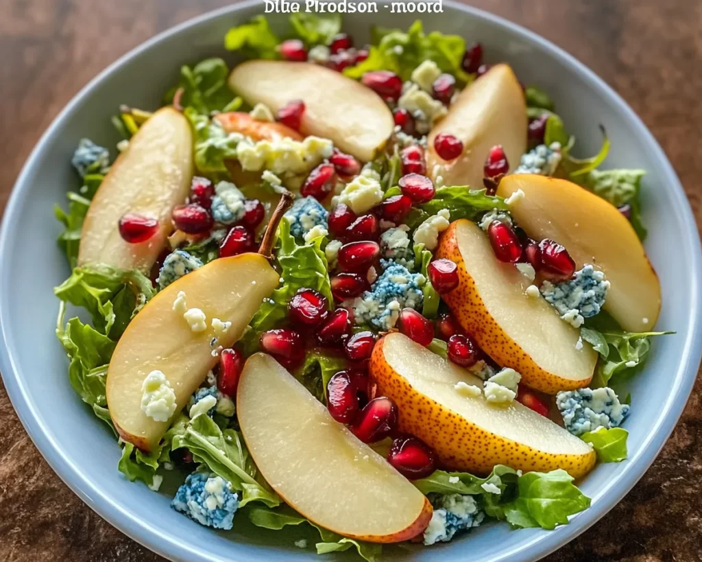 Delicious Pear, Pomegranate & Blue Cheese Salad