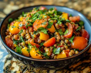 Mediterranean Lentil and Tomato Salad