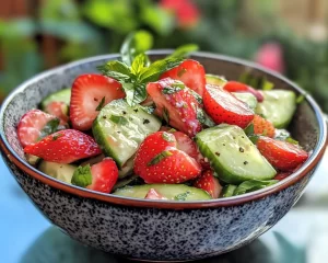 Spring Salad: Strawberry Cucumber Salad with Lemon Dressing