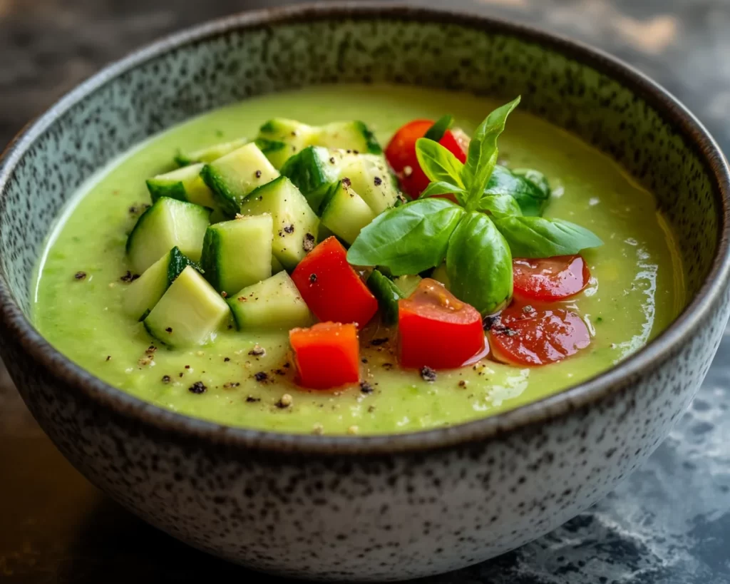 Spring Soup: Chilled Cucumber Avocado Gazpacho in 10 Minutes