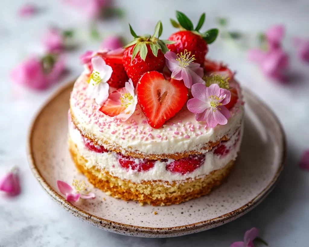 Spring Cake: Strawberry Elderflower Cake in 40 Minutes