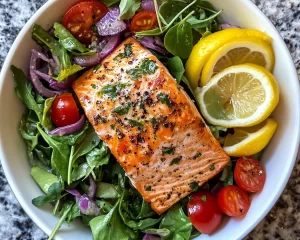Summer Meals Dinner: Salmon + Lemon Salad Bowl