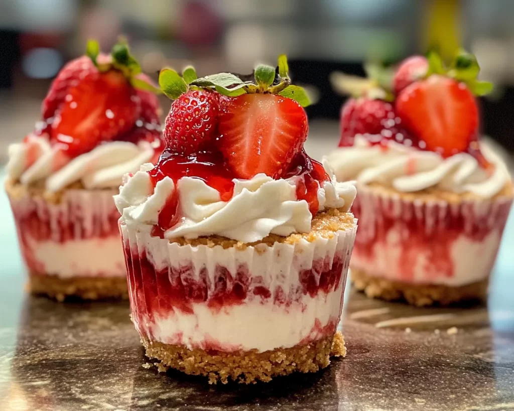 Spring Desserts: No Bake Strawberry Cheesecake Cups