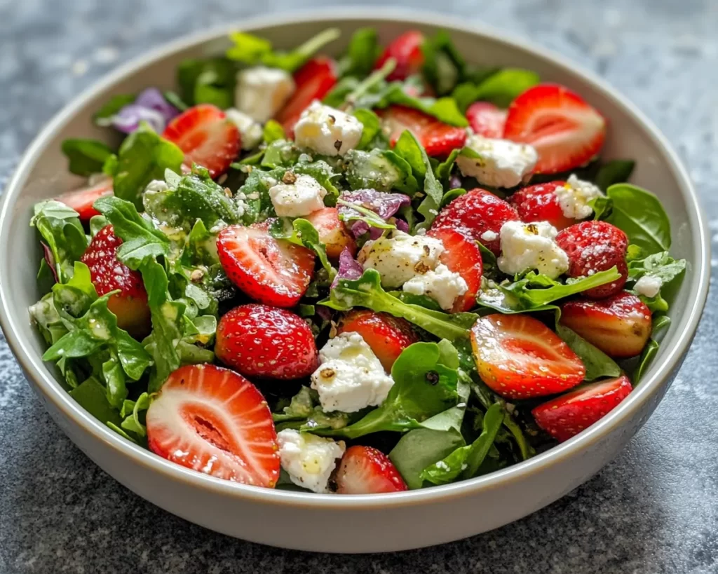 Spring Salad: Strawberry Goat Cheese Salad with Lemon Dressing