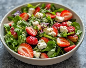 Spring Salad: Strawberry Goat Cheese Salad with Lemon Dressing