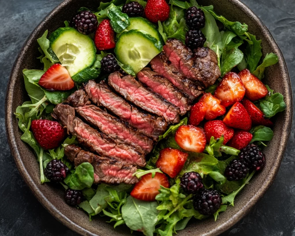 Summer Dinner Ideas: Grilled Steak Salad with Berries in 20 Minutes