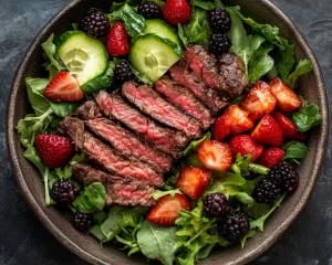 Summer Dinner Ideas: Grilled Steak Salad with Berries in 20 Minutes