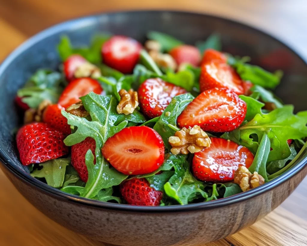 Spring Salad: Arugula Strawberry and Walnut Salad in 10 Minutes