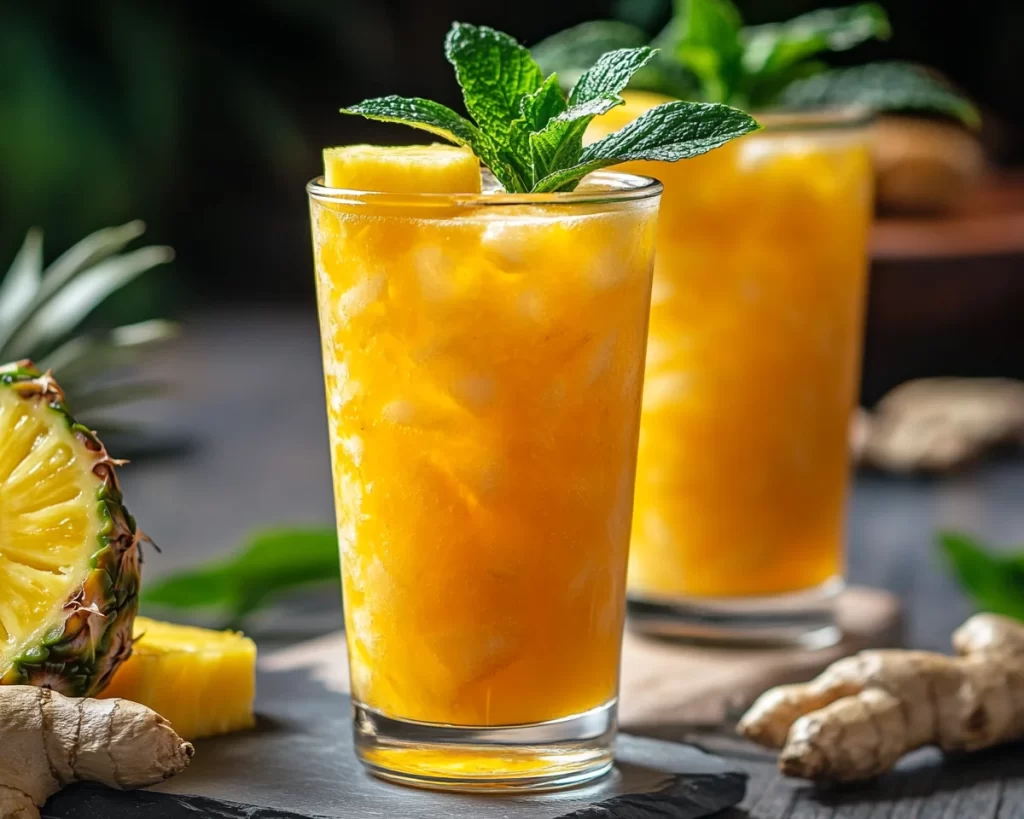 Spring Drinks: Pineapple Ginger Turmeric Cooler in 10 Minutes