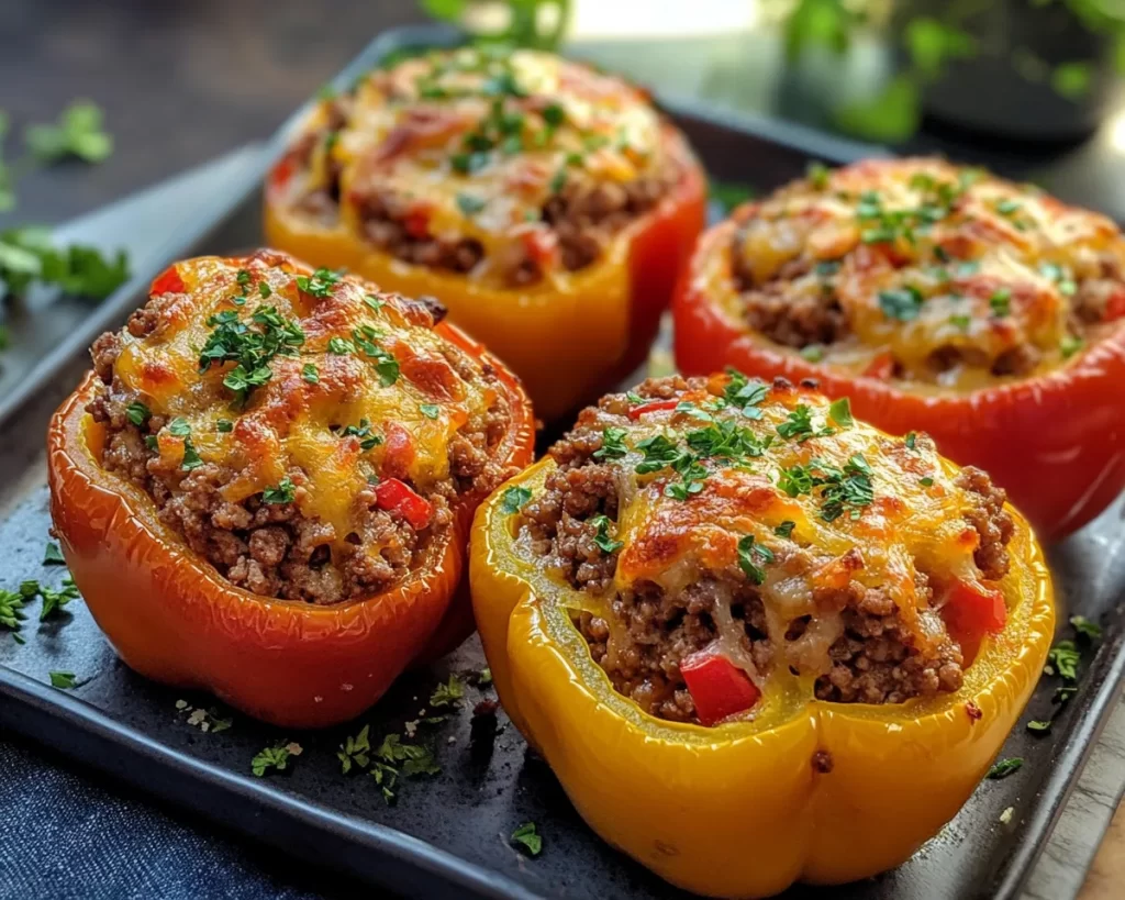 Easy Dinner Recipes for Family Comfort Foods: Stuffed Bell Peppers With Ground Beef in 30 Minutes