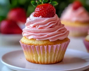 Spring Cupcakes: Strawberry Cream Cupcakes in 7 Steps