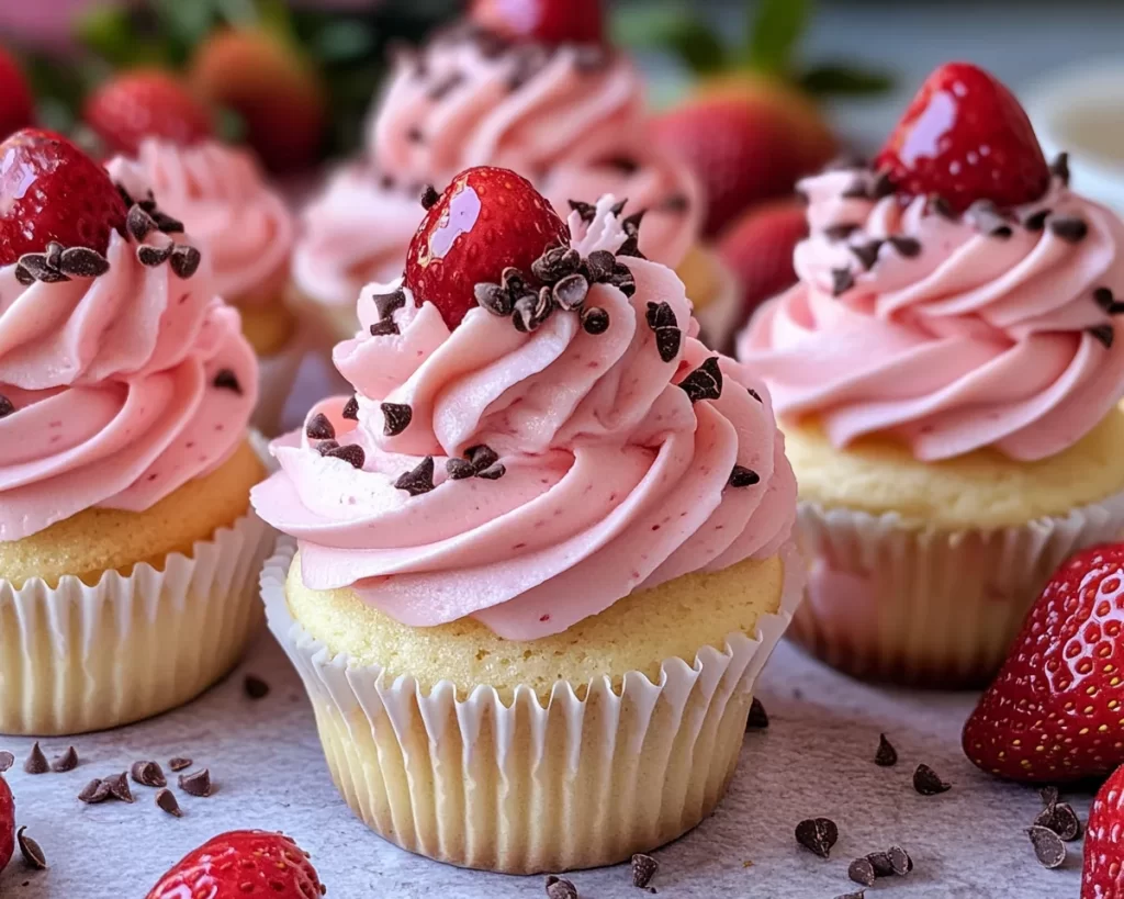 Spring Cupcakes: Strawberry Chocolate Swirl Cupcakes in 7 Steps