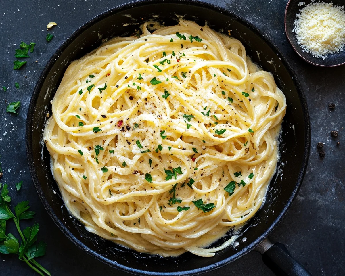 Easy Dinner Recipes for Family: One Pan Creamy Garlic Pasta in 20 Minutes