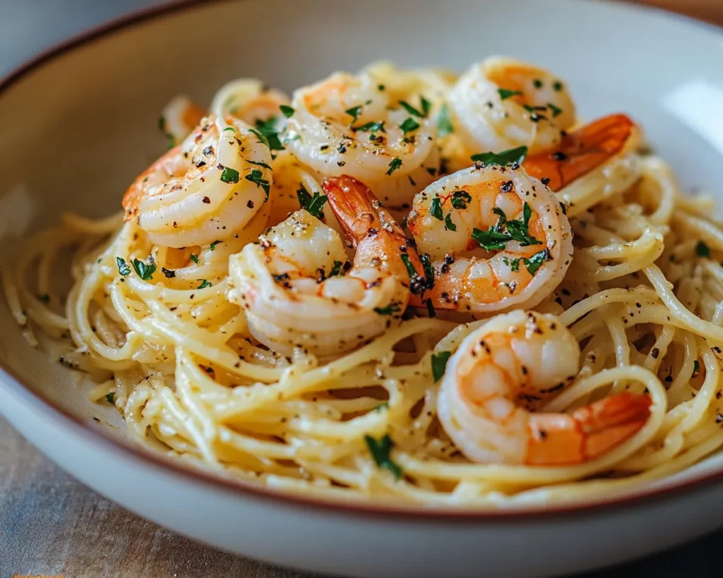 Spring Dinner: Garlic Butter Shrimp Pasta in 15 Minutes