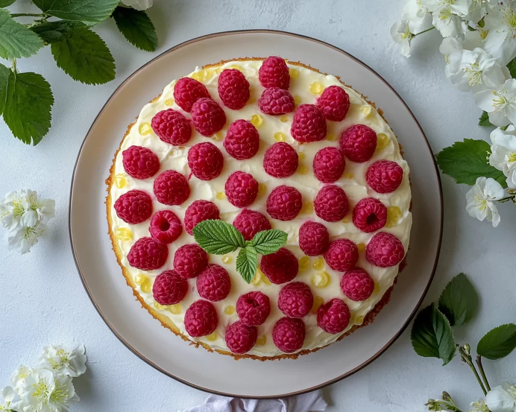 Spring Cake: Lemon Raspberry Cake in 40 Minutes