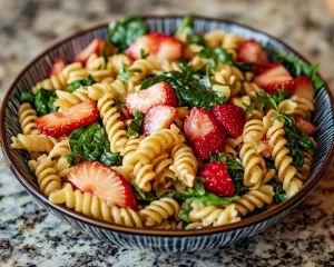Picnic Food Ideas: Strawberry Spinach Pasta Salad in 15 Minutes