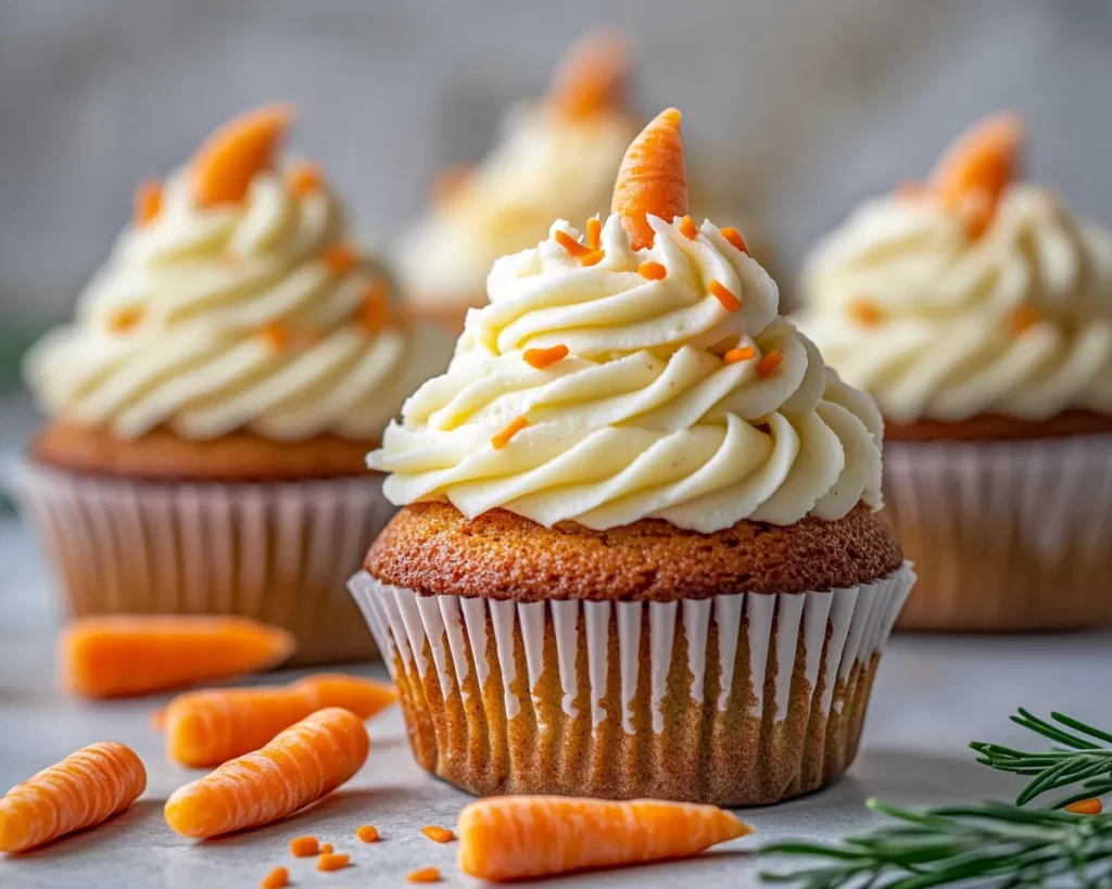 Spring Cupcakes: Carrot Cake Cupcakes With Cream Cheese Frosting in 30 Minutes