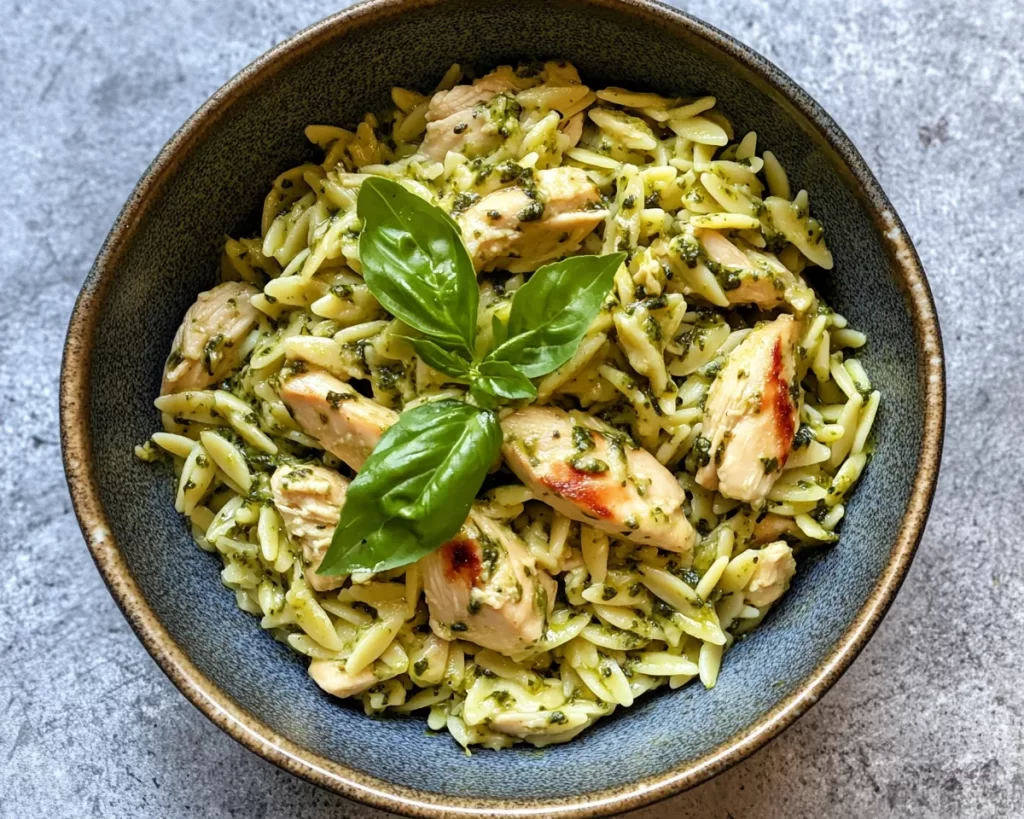 Spring Dinner Recipes: Pesto Chicken Orzo in 20 Minutes