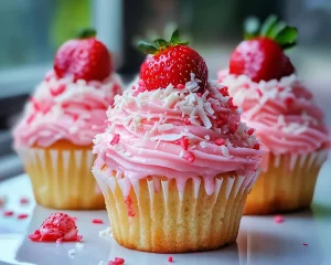 Spring Cupcakes: Coconut Strawberry Cupcakes in 7 Steps