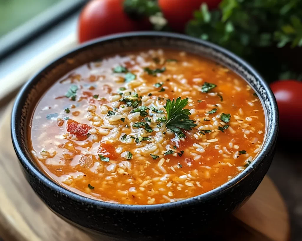 Spring Soup: Tomato Rice Soup in 20 Minutes